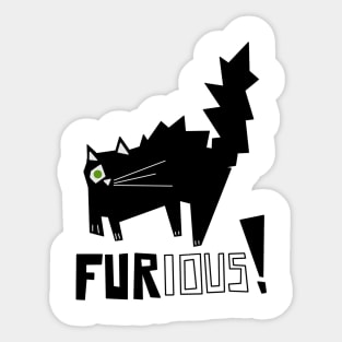 Furious Black Cat Sticker